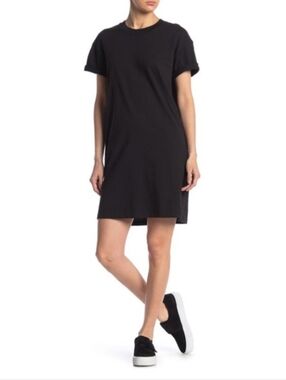 Madewell Black Short Sleeve Tee Shirt Dress Size XS NWT Casual Minimalist